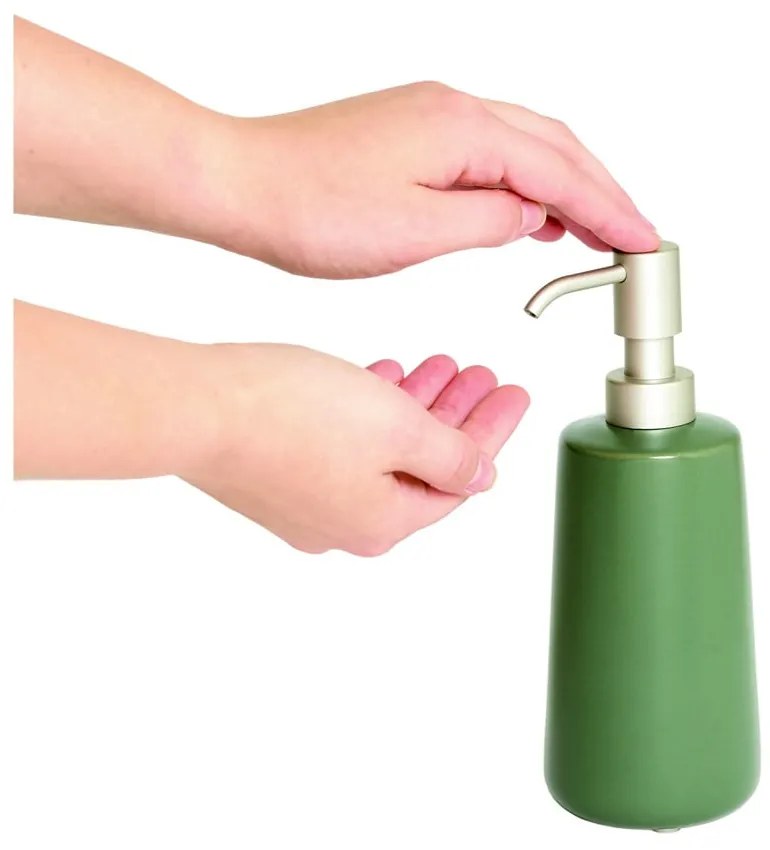 Distributore di sapone in ceramica verde Vanity Eco - iDesign