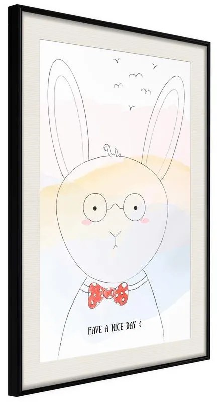 Poster  Polite Bunny  Cornice Quadri Cornice nera con pass-partout, Larghezza x Altezza Home decor 20x30