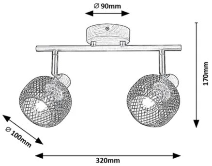 Rabalux 3128 - Faretto GRENDEL 2xE14/40W/230V