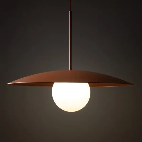 Lampadario a sospensione con filo SLATE 1xE27/15W/230V diametro 65 cm color mattone