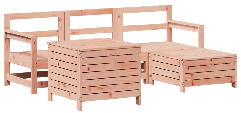 Set divani da giardino 5 pz in legno massello abete douglas