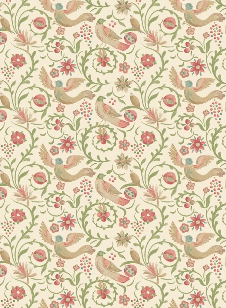 GP & J Baker Carta da parati Royal Court - Pink/ Green