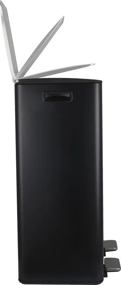 Cestino per la spazzatura nero opaco in acciaio per raccolta differenziata/con pedale 2x30 l Aliya – Spirella