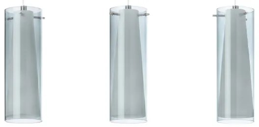 EGLO 90305 - Lampadario sospeso PINTO NERO 3xE27/60W vetro fumé