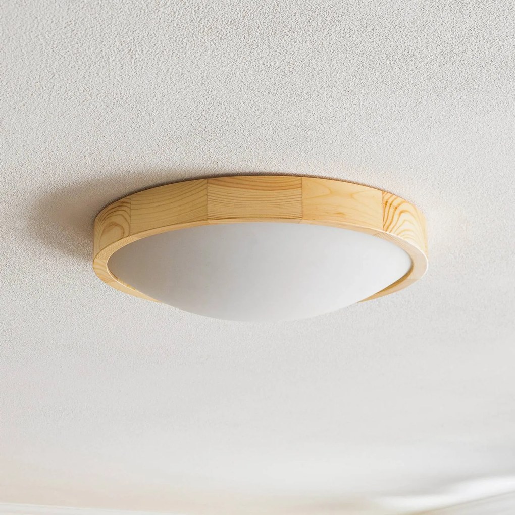 Envostar Zeus plafoniera in legno, pino, Ø 37 cm