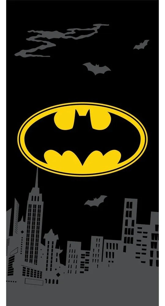 Asciugamano per bambini nero in cotone 70x140 cm Batman "The Emblem" – Jerry Fabrics