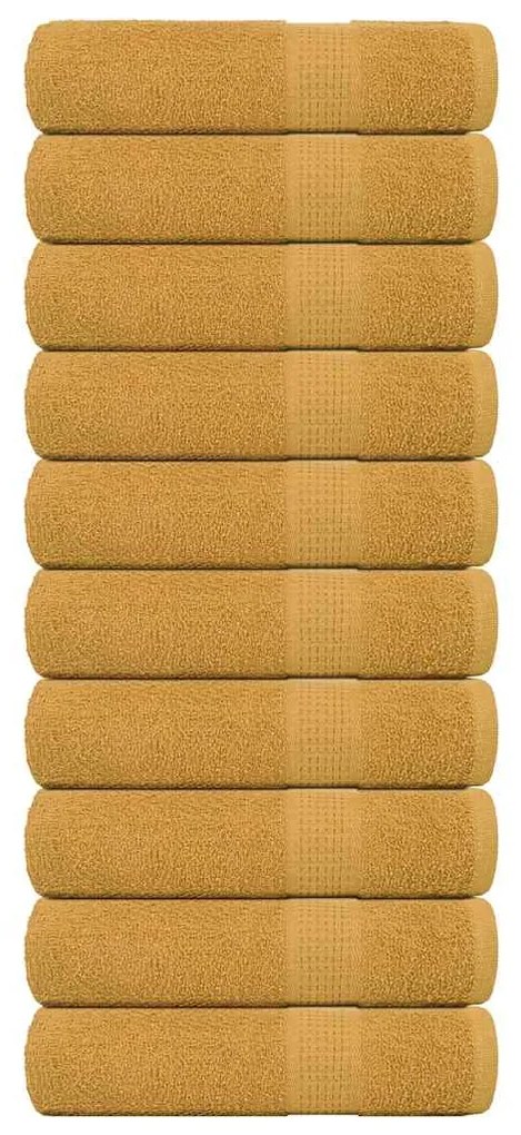 Asciugamani Doccia 10 Pz Oro 70x140 Cm 360 G/m² 100% Cotone /