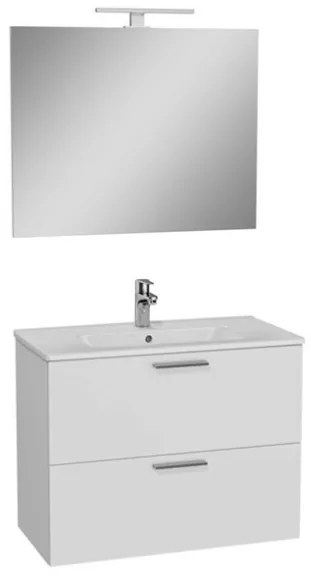 Composizione Bagno Completa Mobile Mia Sospeso 80 Cm Sanitari Filomuro Zentrum E Rubinetteria Solid Vitra Bianco