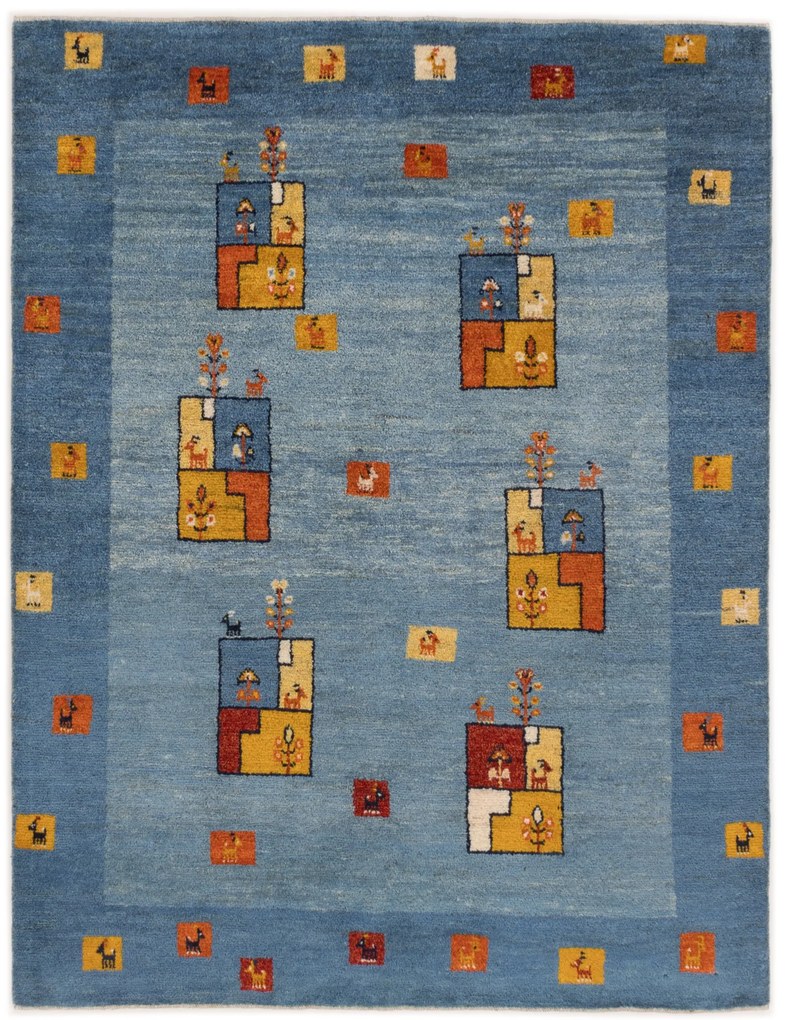 Gabbeh Tappeto persiano 200 x 150 Blu (Iran) Annodato A Mano