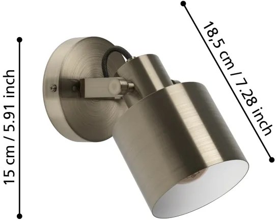 Eglo 43817 - Faretto da parete SOUTHERY 1xE27/40W/230V