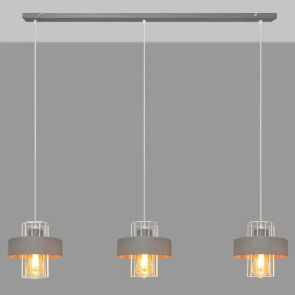Lampadario a sospensione con filo VOLTA 3xE27/15W/230V grigio
