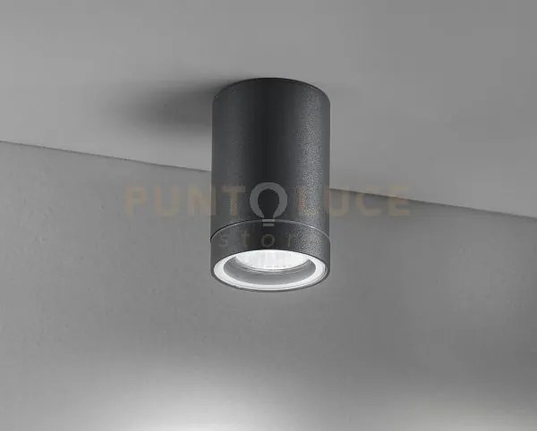 Plafoniera-faretto alluminio colore antracite opaco pendo ip44 1 lu...