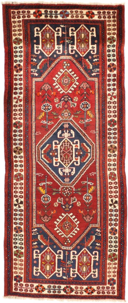 Shiraz Tappeto persiano 220 x 90 (Iran) Annodato A Mano