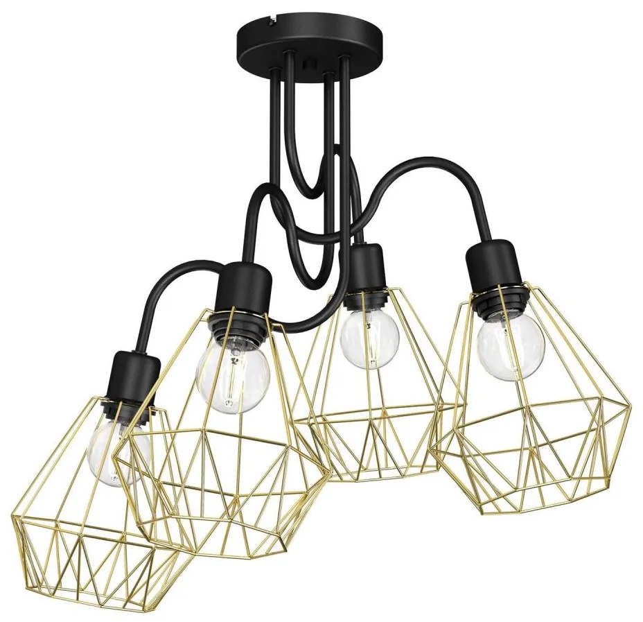 Lampadario allegato BERGEN 4xE27/60W/230V nero/dorato