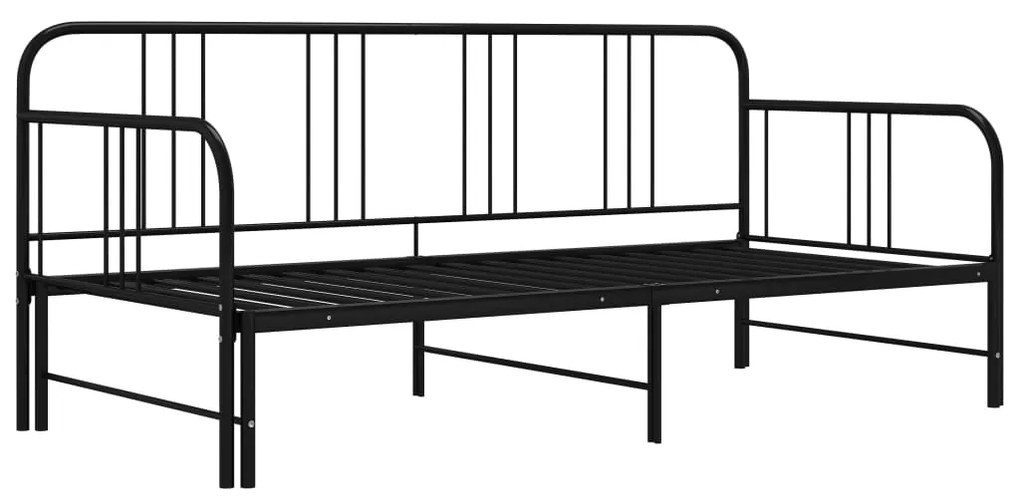 Telaio divano letto estraibile nero in metallo 90x200 cm