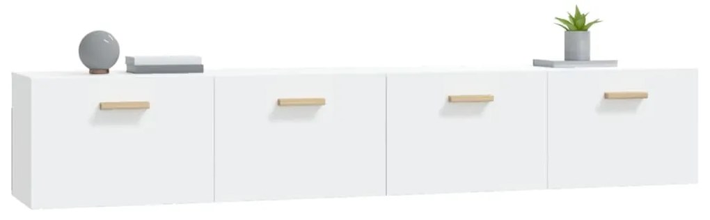 Mobili parete 2pz bianco 100x36,5x35 cm in legno multistrato
