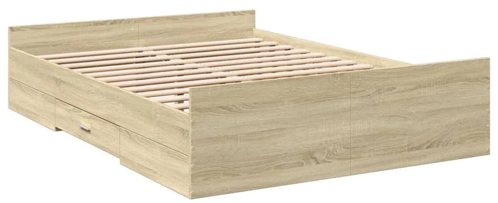 Giroletto cassetti rovere sonoma 135x190 cm legno multistrato