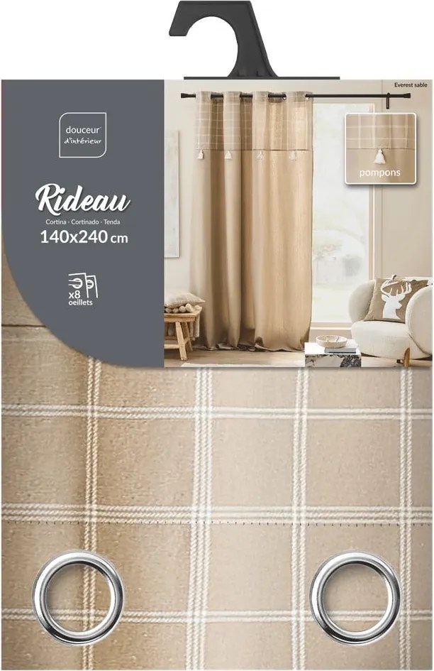 Tenda marrone in misto cotone 140x240 cm Everest – douceur d'intérieur