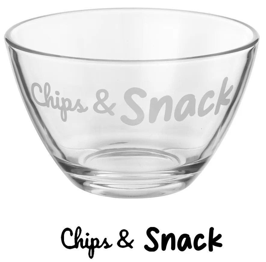 Coppetta vetro scritta Chips e Snack 680 ml