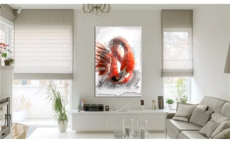 Quadro  Red Flamingo  Colore Blu, Dimensioni e Misure 60x90