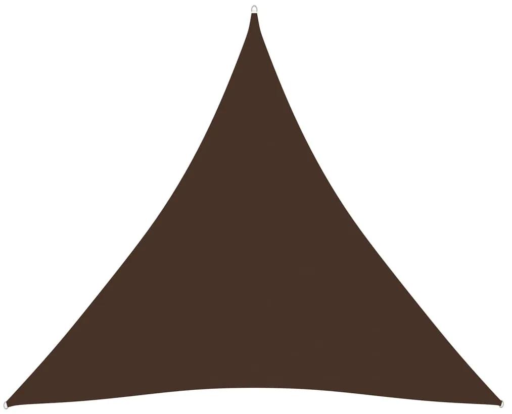 Parasole a Vela Oxford Triangolare 3,6x3,6x3,6 m Marrone