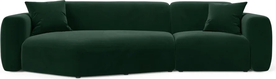 Divano angolare modulare Strino 3 posti in velluto – L308x136 cm