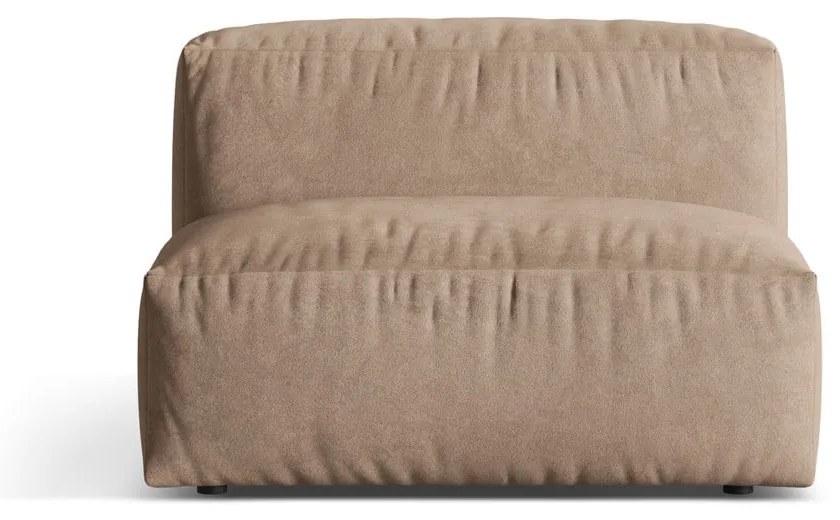 Parte divano componibile marrone chiaro (solo con parte centrale) con rivestimento in velluto Martina – Micadoni