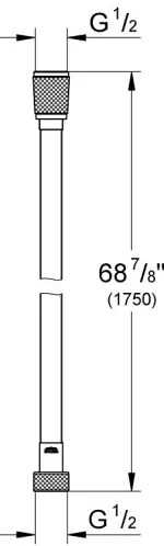 GROHE 28388DC0 - Flessibile doccia SILVERFLEX 1750 mm in acciaio inox