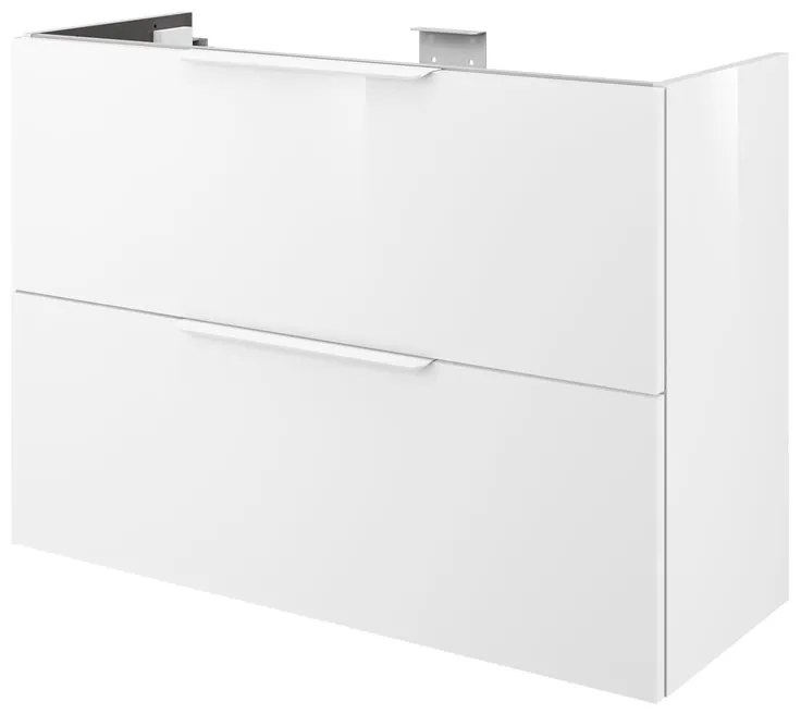 Mobile da bagno sotto lavabo SENSEA Neo Frame bianco laccato lucido L 90 x H 64 x P 35 cm 2 cassetti, lavabo non incluso