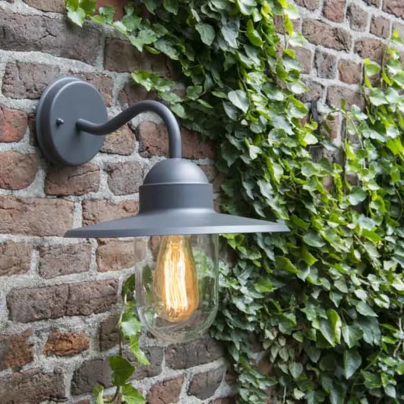 Lampada da parete per esterni rustica grigio scuro IP44 - Kansas