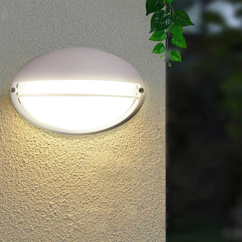 Plafoniera E27 IP54 Bianca 214x142mm mod. Palpebra Colore Bianco