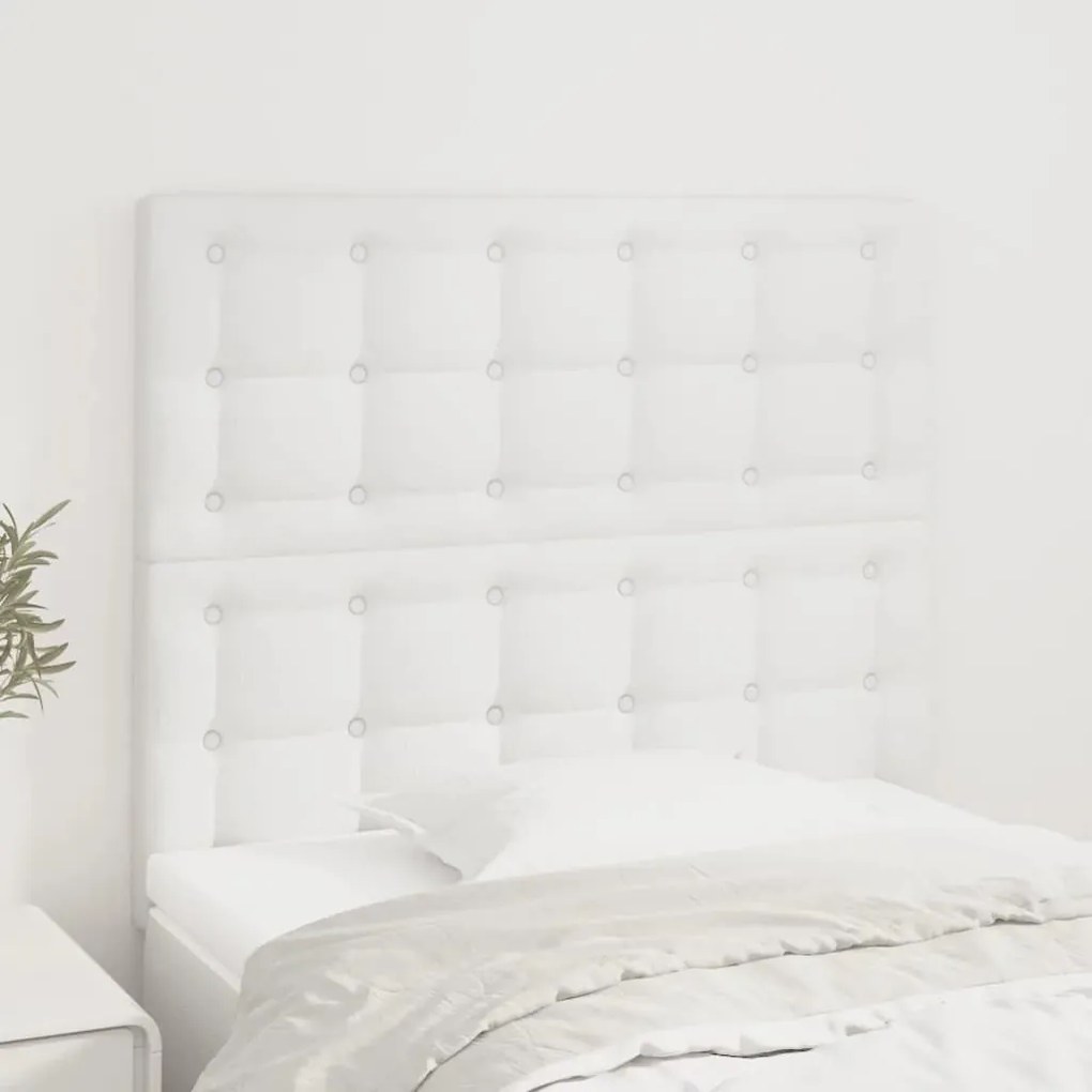 Testiera 2 Pz Bianca 90x5x78/88 Cm İn Similpelle /