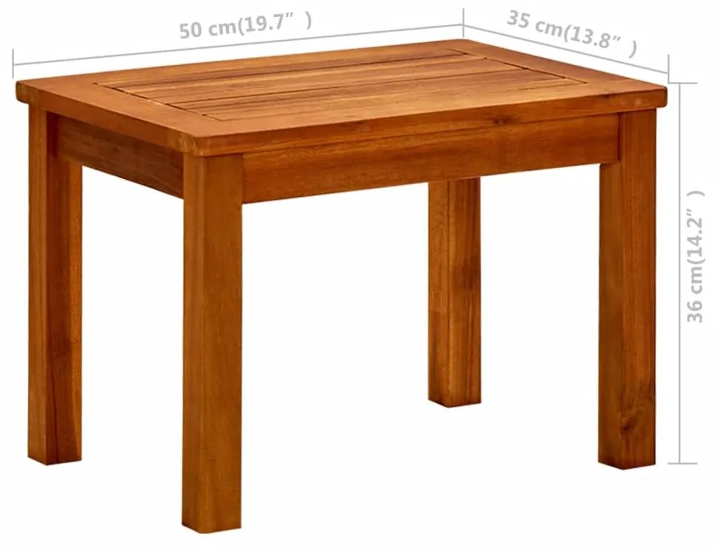 Tavolino da Giardino 50x35x36 cm in Legno Massello di Acacia