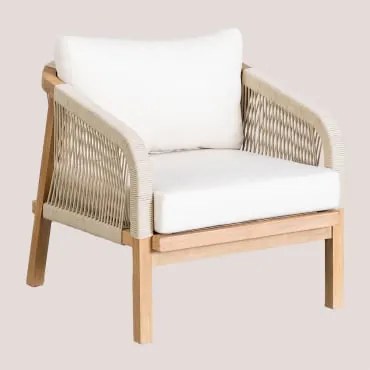 Poltrona da giardino in legno di acacia Dubai Style Acacia Marrone - Sklum