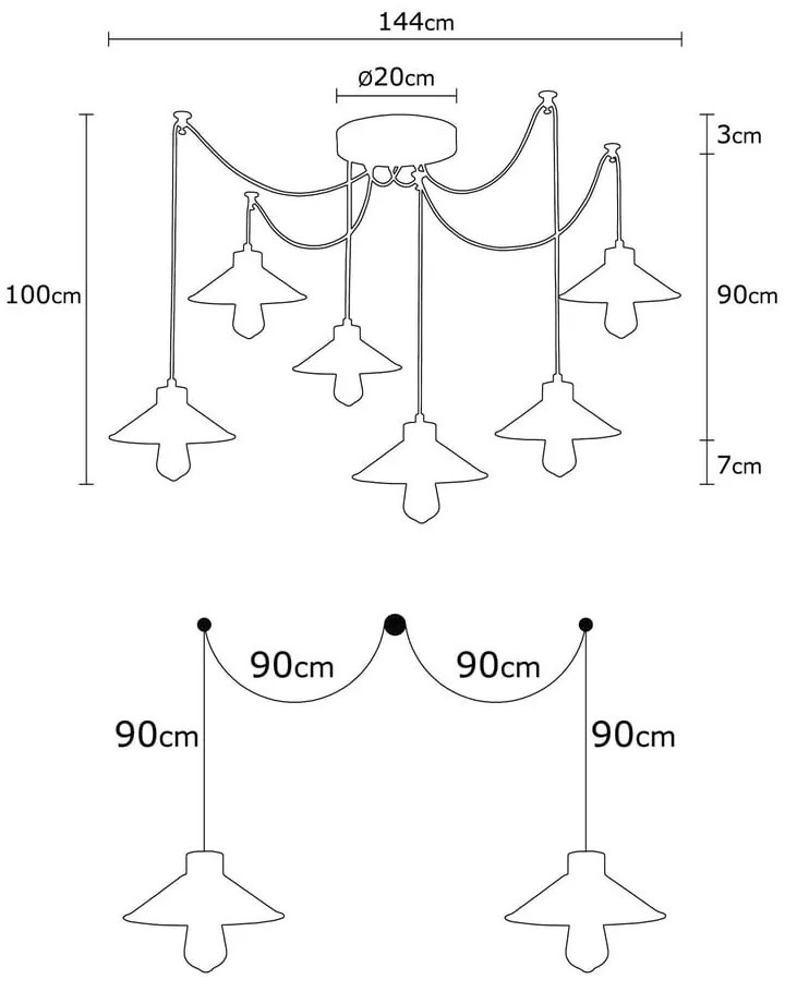 Lampadario con paralume in metallo ø 114 cm Manavgat – Opviq lights