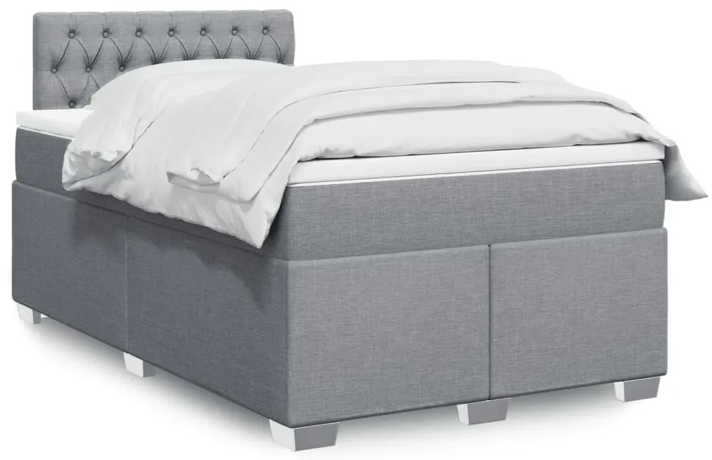 Giroletto A Molle Con Materasso Grigio Chiaro 120x200cm Tessuto /