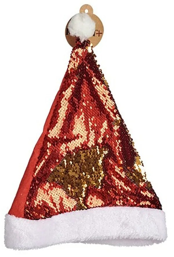 Cappello di Babbo Natale Paillettes Rosso Dorato 28 x 2 x 39 cm (12 Unità)