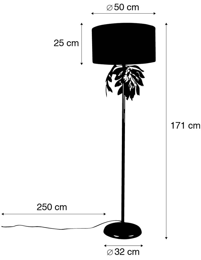 Lampada da terra vintage oro antico con paralume verde - Linden