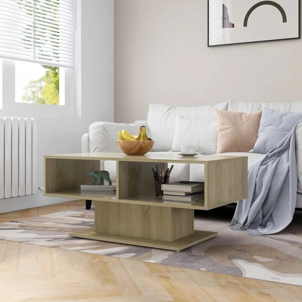 Tavolino Salotto Rovere Sonoma 103,5x50x44,5 Legno Multistrato /
