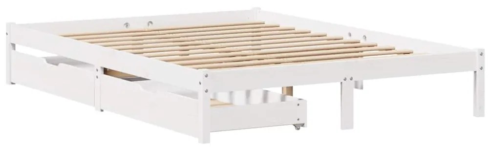Letto senza materasso bianco 120x190 cm legno massello di pino