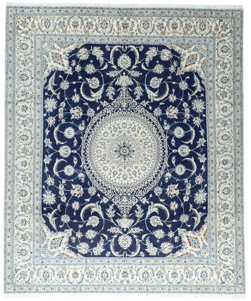 Nain Tappeto 300x250 Blu (Iran) Annodato A Mano