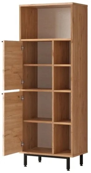 Colonna Da Bagno Multiuso Con Vani A Giorno Ed Ante 60x36x160 Ocean Legno