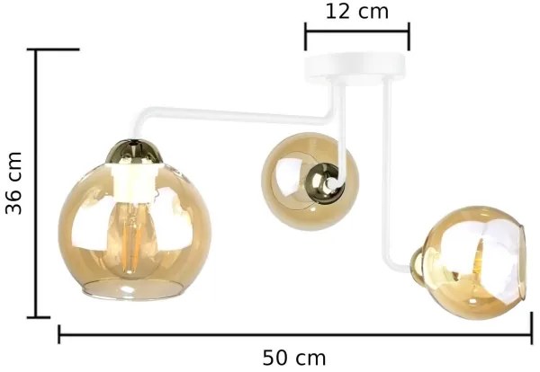 Lampadario a plafone MONDE WHITE 3xE27/60W/230V