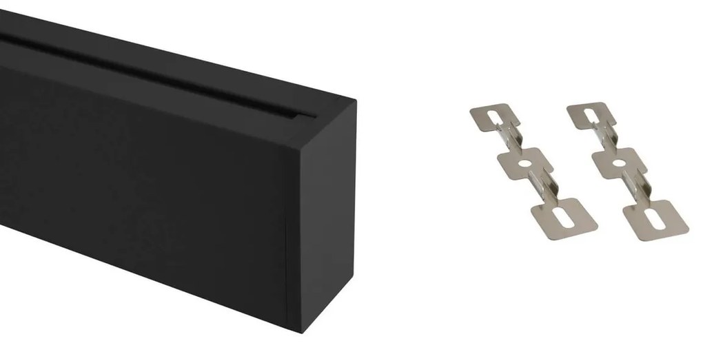 Plafoniera Lineare Nera da soffitto in Alluminio per Striscia LED 1 e 2 metri Variante Lunghezza 1 Metro