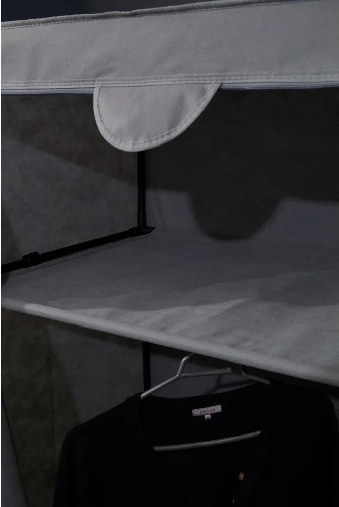 Armadio in tessuto grigio 90x160 cm Dara - Premier Housewares