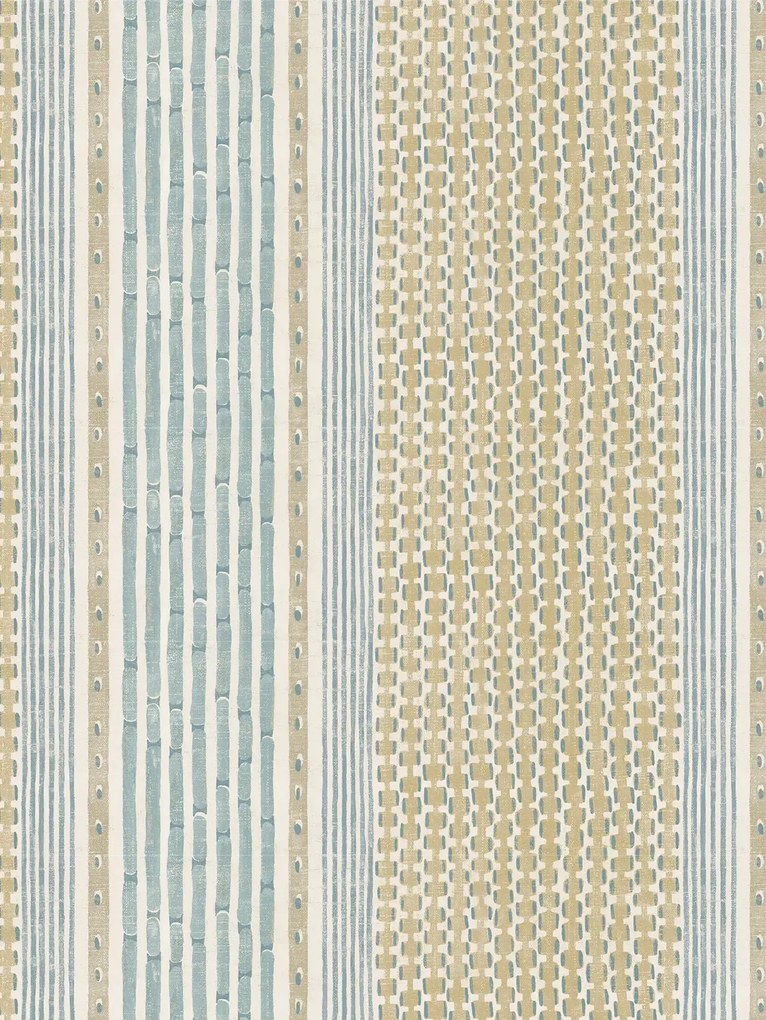 Josephine Munsey Carta da parati Rita Stripe - Lemon and Light Blue