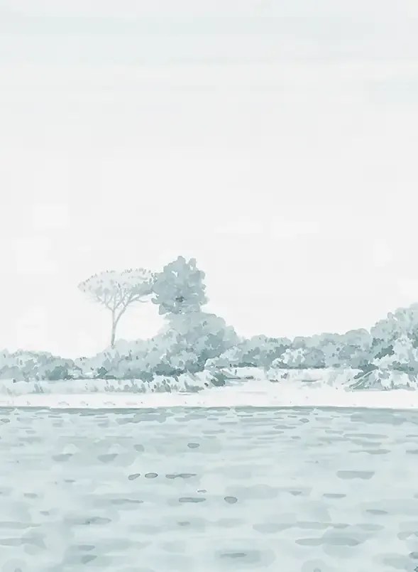 Isidore Leroy Carta da parati panoramica Rivage Vert d Eau - Panel 3