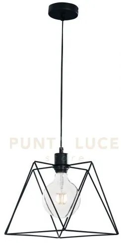 Lampadario a sospensione santana poligonale nera 1 luce attacco e27...