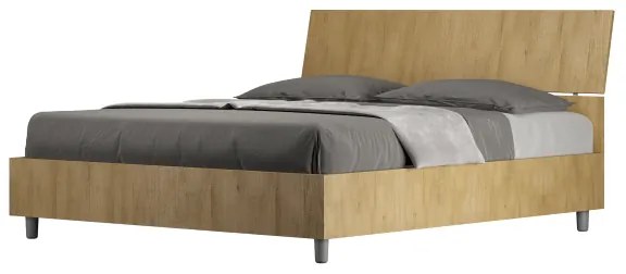 Letto matrimoniale senza rete 160x190 testata inclinata quercia Demas