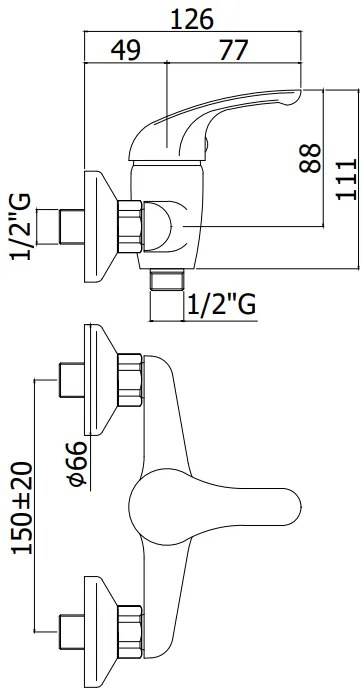 Paffoni Apollo 3 APM3168CR Miscelatore Doccia Esterno Cromo